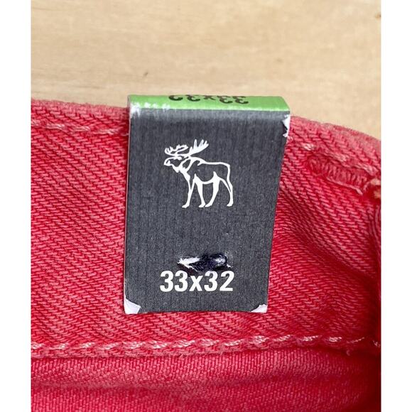Abercrombie & Fitch Jeans The A&F Skinny Denim Distressed Mens Red Sz. 33X32 New - Picture 4 of 6